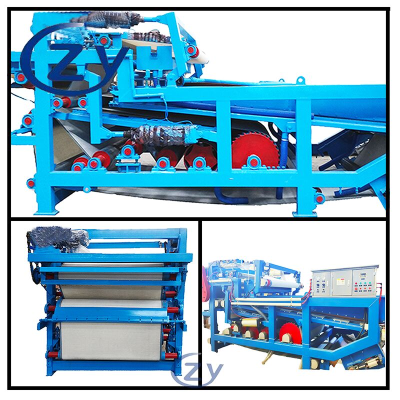 เครื่องกรองแบบสายพานทำงานต่อเนื่องสำหรับการคายน้ำกากมันสำปะหลังในการผลิตแป้ง